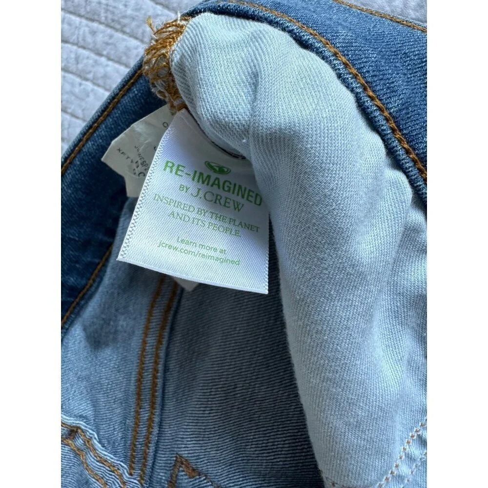 J.Crew Womens Full Length Flare Denim Jeans 4 Button Fly SZ 25 Retro Stretch